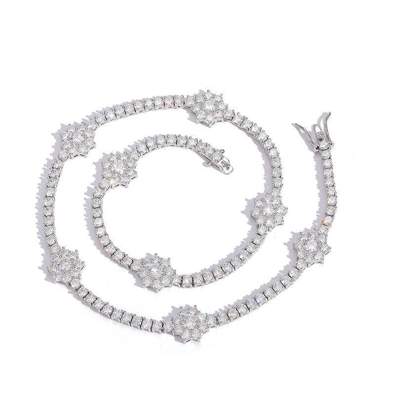CARÁTIX 3mm Plum Flower Tennis Chain | Iced Out Hip Hop Choker Necklace for Women - CaratixJewelry